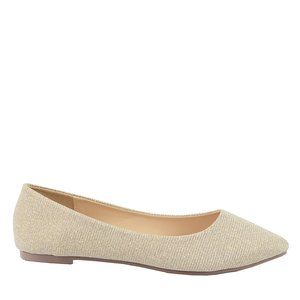 Nude Glitter Women's Slip On Pointed Toe Ballet Flat